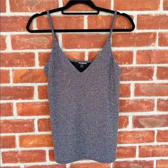 Express multicolored sparkly V neck tank top - Picture 1 of 5